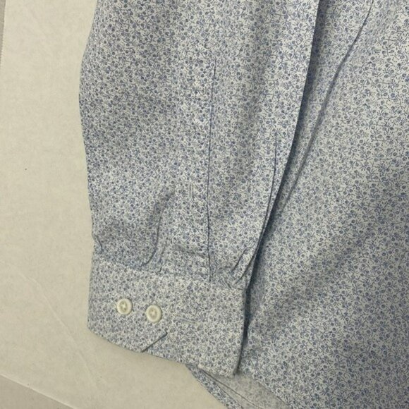 Ruggers Shirt, Button Up, Long Sleeves, Cotton, Pale Blue Micro Floral, XL - Picture 4 of 10